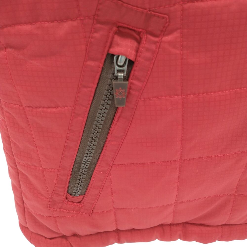Ruff Hewn Reversible Quilted Zip Vest Red Brown Ripstop Drawstring Womens Medium - Picture 7 of 16